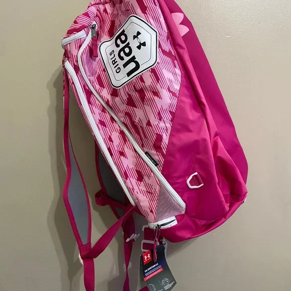 Under Armour UA UAA Grils Contain 4.0 Backpack Duffle Bag Pink Basketball EYBL